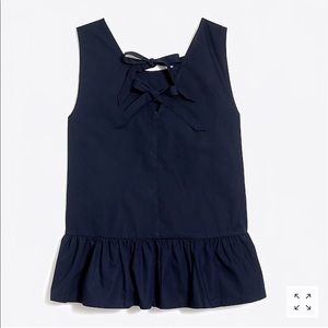 J Crew Preplum Bow Back Top